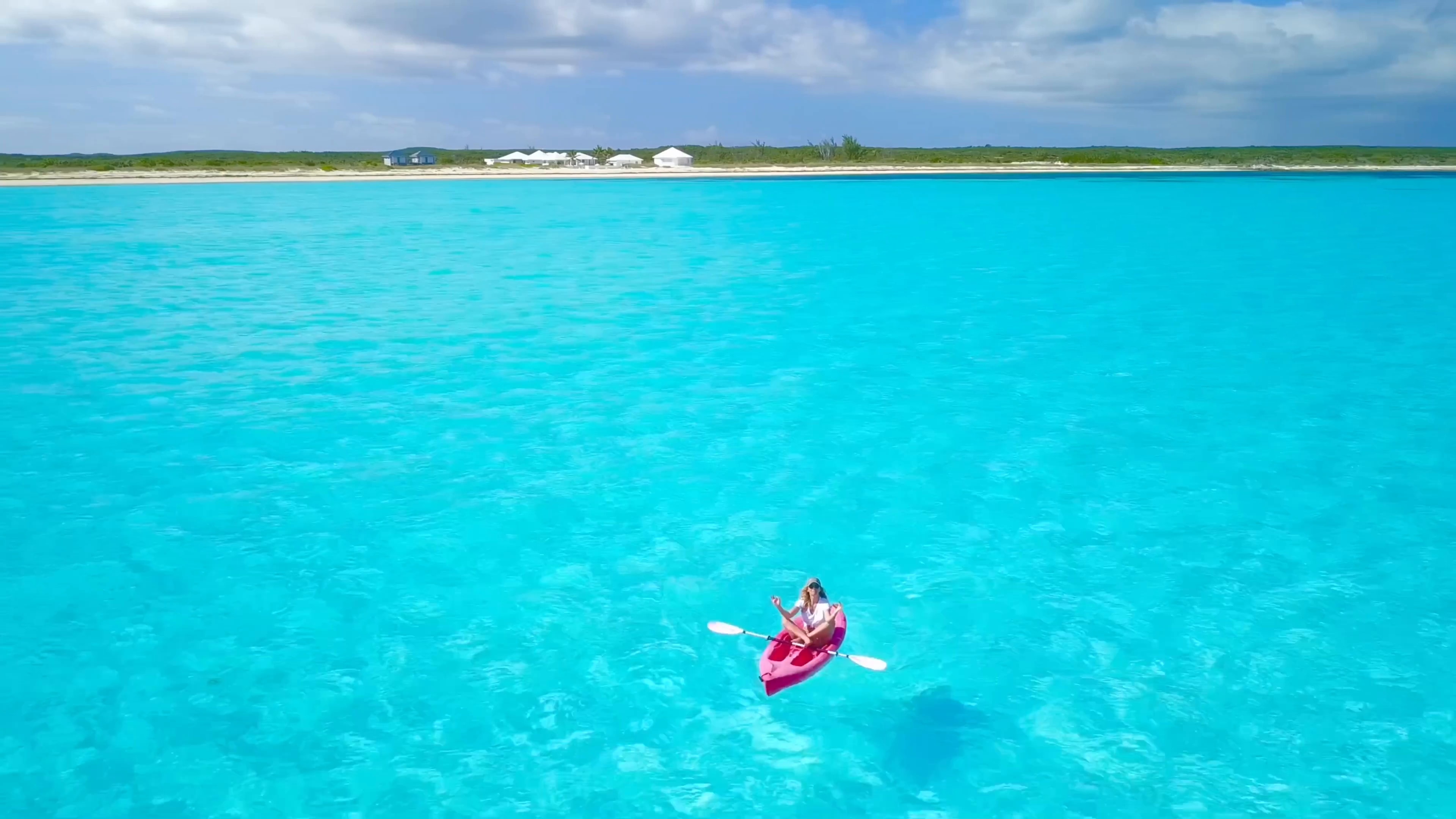 Kayaking on the sea at Guanahani