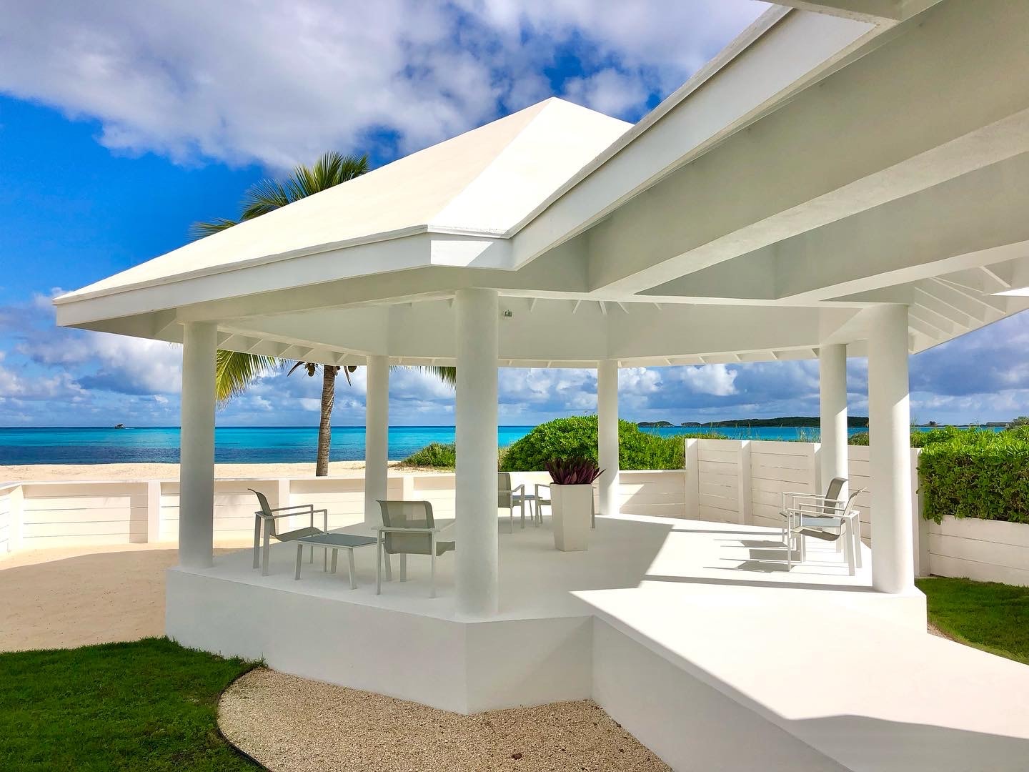 Pavilion interior with ocean view