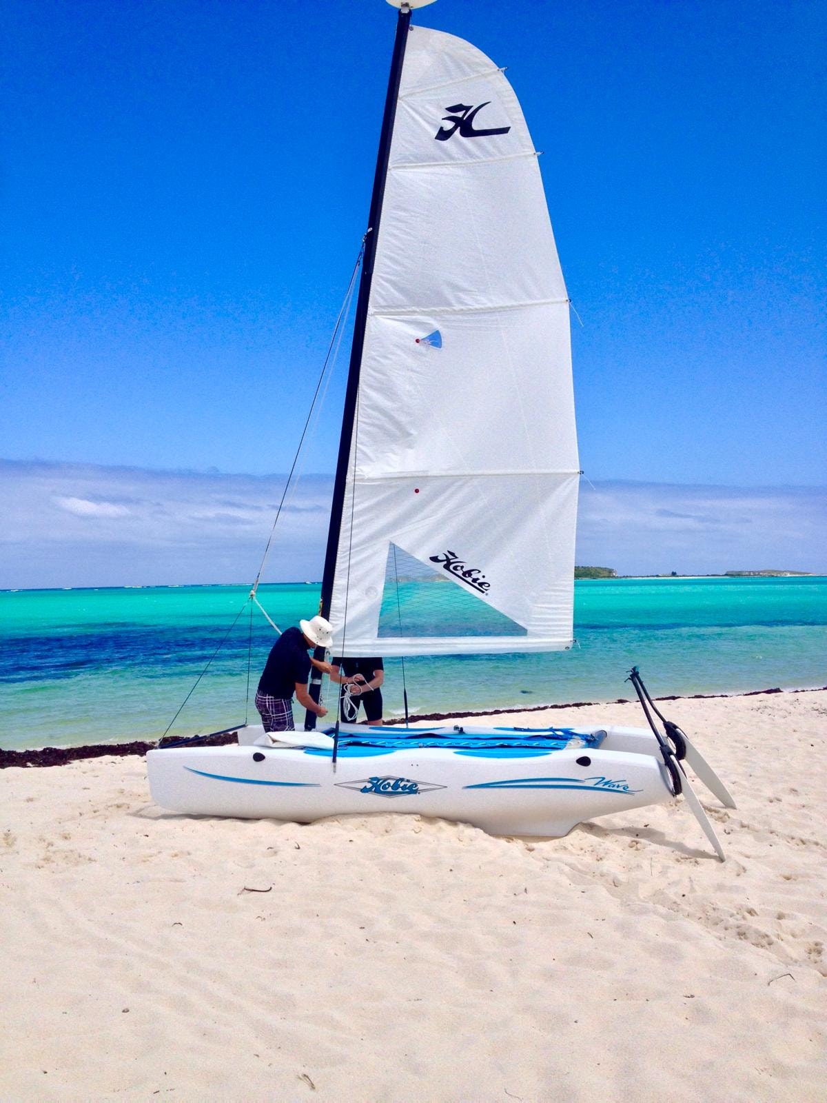 Hobie catamaran on the beach